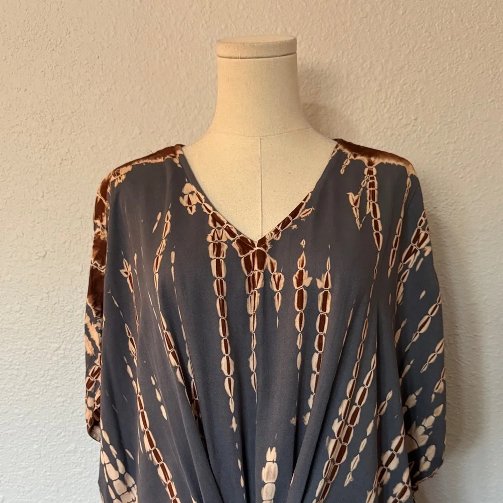 NWT J. Jill Pure Jill Tie Dye Belted Top Stone Multi size Large Tall - Picture 6 of 16
